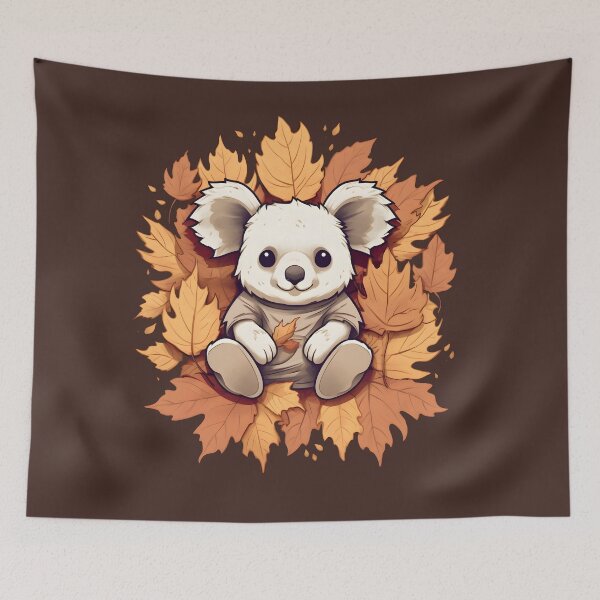 Item preview, Anime Koala in Fall Leaf Bed designed and sold by InkedBeasts.