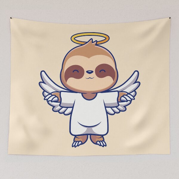 Item preview, Sloth's Serene Soar: Cute Angelic Flight designed and sold by hjian8219.