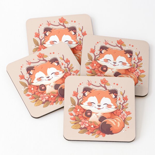 Item preview, Waving Anime Red Panda in Fall designed and sold by InkedBeasts.