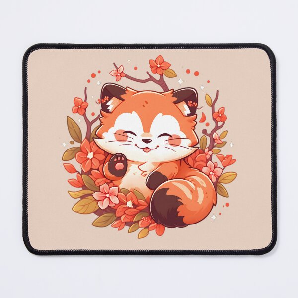 Item preview, Waving Anime Red Panda in Fall designed and sold by InkedBeasts.