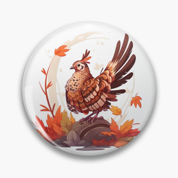 Item preview, Proud Ruffed Grouse on Rock designed and sold by InkedBeasts.