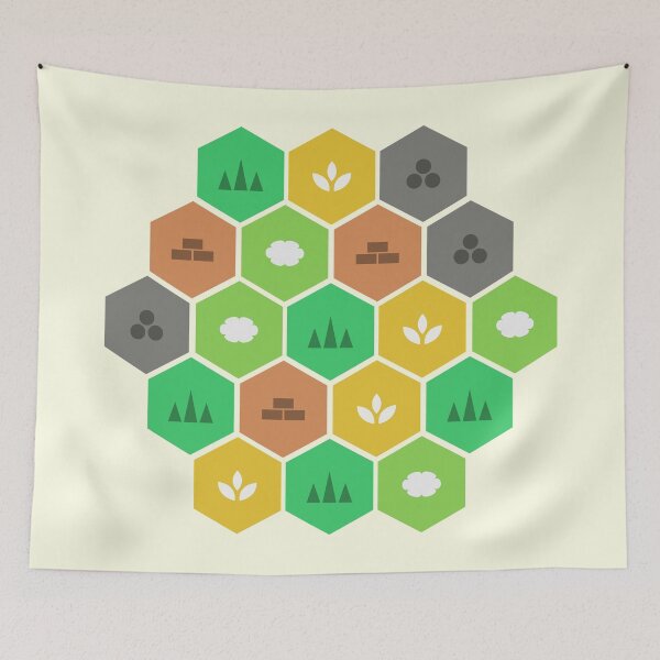 Item preview, Minimalist Settlers Tile Board Games designed and sold by pixeptional.