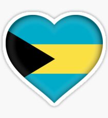 I Love The Bahamas Flag Sticker Sticker