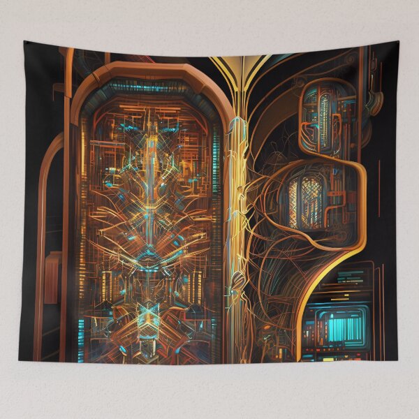 Item preview, “Cyberpunk Mosaic: Futuristic Circuit Art” designed and sold by Art-Vortex-fr.