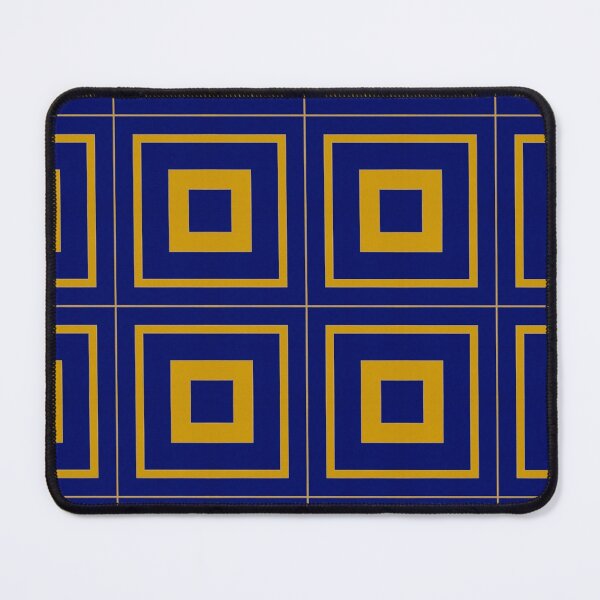 Item preview, Indigo and Gold Square Pattern designed and sold by Geddit Designs.