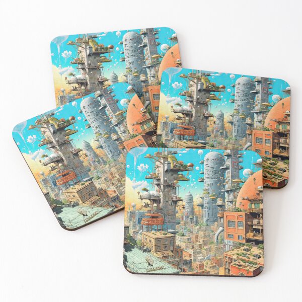 Item preview, Vintage Surrealism Art Futuristic City designed and sold by WartonnoArt.