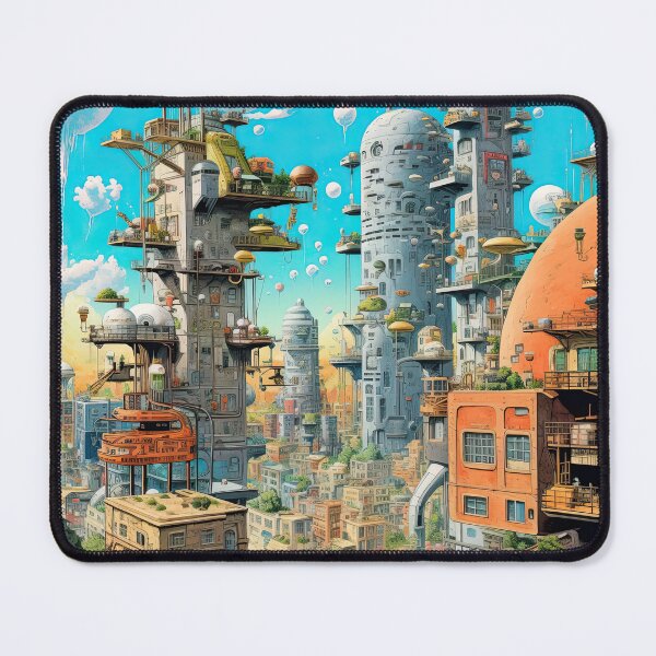 Item preview, Vintage Surrealism Art Futuristic City designed and sold by WartonnoArt.