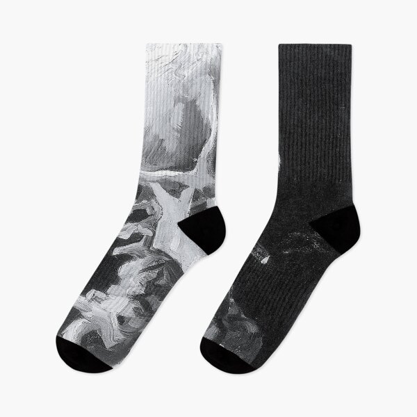 Item preview, Skull of a Skeleton with Burning Cigarette (Black and White) - Vincent van Gogh designed and sold by SimpleJoyStyle.
