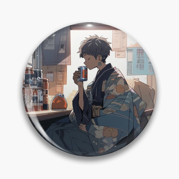 Item preview, Kimono Girl Having Tea designed and sold by MetAIjp.