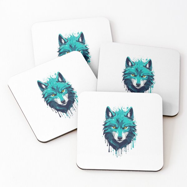Item preview, Wolf magic illustration | animal lover | evil animal art | blue and green designed and sold by AliH72.