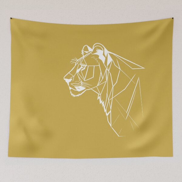 Item preview, White Line Lioness Sundance Gold BG designed and sold by DiscoGypsyFish.