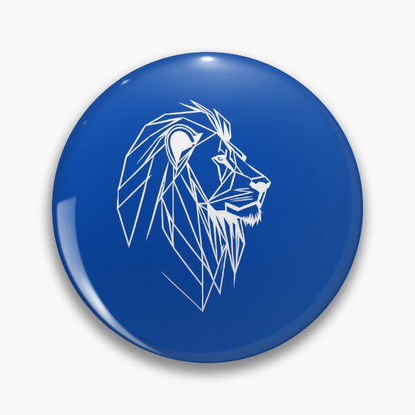 Item preview, White Line Lion Cobalt Blue BG designed and sold by DiscoGypsyFish.