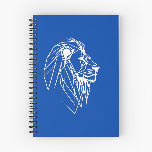 Item preview, White Line Lion Cobalt Blue BG designed and sold by DiscoGypsyFish.
