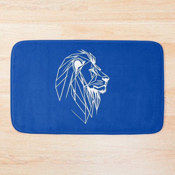 Item preview, White Line Lion Cobalt Blue BG designed and sold by DiscoGypsyFish.