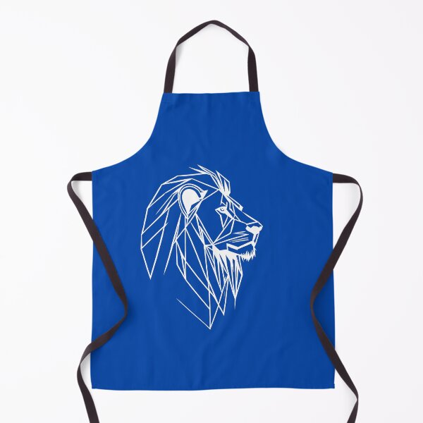 Item preview, White Line Lion Cobalt Blue BG designed and sold by DiscoGypsyFish.