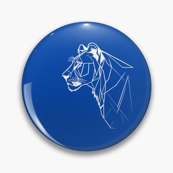 Item preview, White Line Lioness Cobalt Blue BG designed and sold by DiscoGypsyFish.