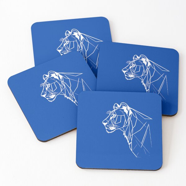 Item preview, White Line Lioness Cobalt Blue BG designed and sold by DiscoGypsyFish.