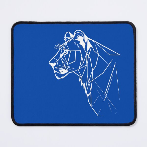 Item preview, White Line Lioness Cobalt Blue BG designed and sold by DiscoGypsyFish.