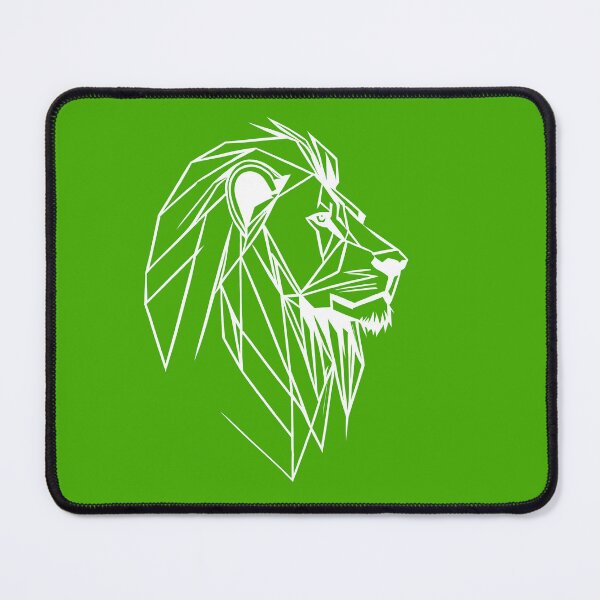 Item preview, White Line Lion Kelly Green BG designed and sold by DiscoGypsyFish.