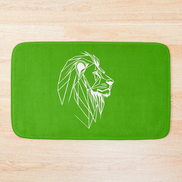 Item preview, White Line Lion Kelly Green BG designed and sold by DiscoGypsyFish.