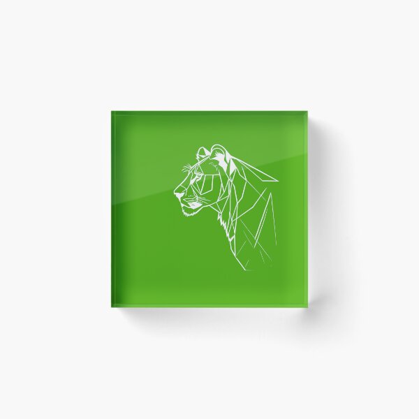 Item preview, White Line Lioness Kelly Green BG designed and sold by DiscoGypsyFish.