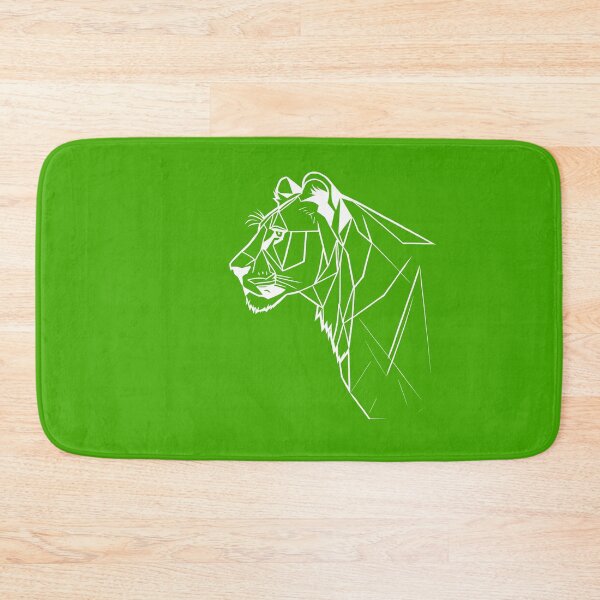 Item preview, White Line Lioness Kelly Green BG designed and sold by DiscoGypsyFish.