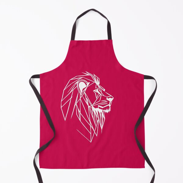 Item preview, White Line Lion Crimson Red BG designed and sold by DiscoGypsyFish.