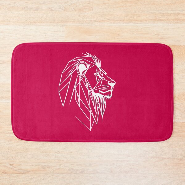Item preview, White Line Lion Crimson Red BG designed and sold by DiscoGypsyFish.