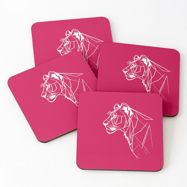 Item preview, White Line Lioness Crimson Red BG designed and sold by DiscoGypsyFish.