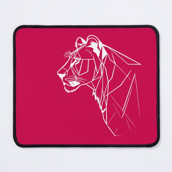 Item preview, White Line Lioness Crimson Red BG designed and sold by DiscoGypsyFish.