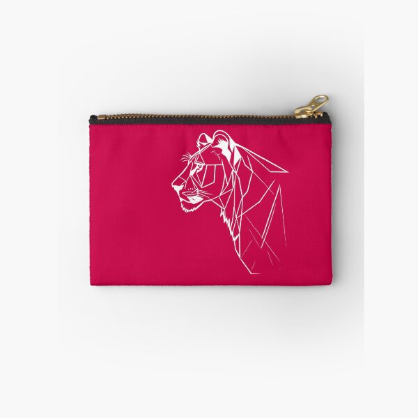 Item preview, White Line Lioness Crimson Red BG designed and sold by DiscoGypsyFish.
