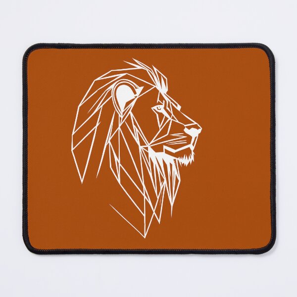 Item preview, White Line Lion Rust Orange BG designed and sold by DiscoGypsyFish.