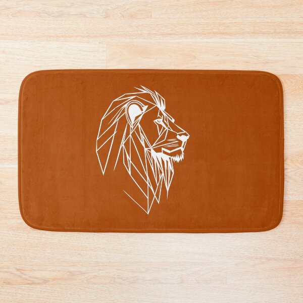 Item preview, White Line Lion Rust Orange BG designed and sold by DiscoGypsyFish.