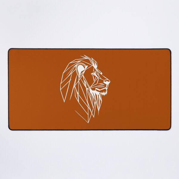 Item preview, White Line Lion Rust Orange BG designed and sold by DiscoGypsyFish.