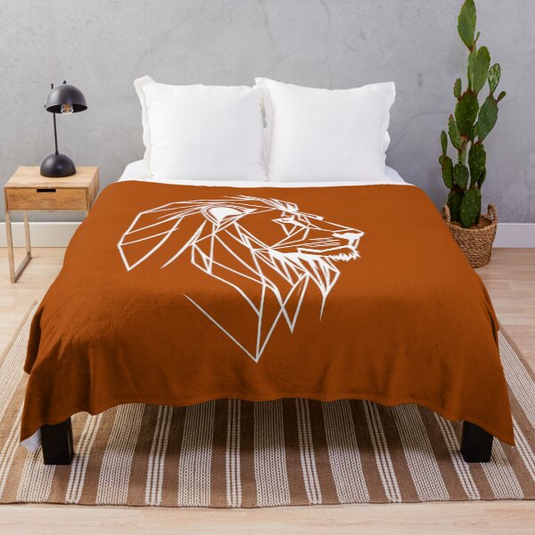 Item preview, White Line Lion Rust Orange BG designed and sold by DiscoGypsyFish.