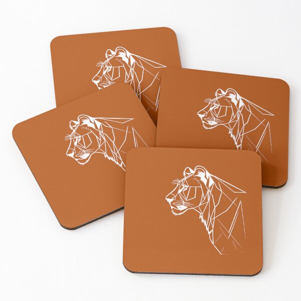 Item preview, White Line Lioness Rust Orange BG designed and sold by DiscoGypsyFish.