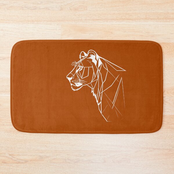 Item preview, White Line Lioness Rust Orange BG designed and sold by DiscoGypsyFish.