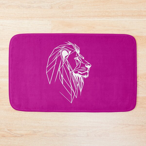 Item preview, White Line Lion Violet Pink BG designed and sold by DiscoGypsyFish.
