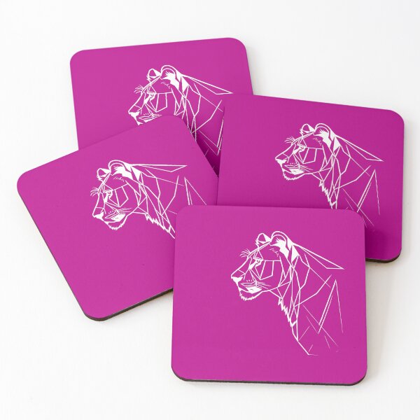 Item preview, White Line Lioness Violet Pink BG designed and sold by DiscoGypsyFish.