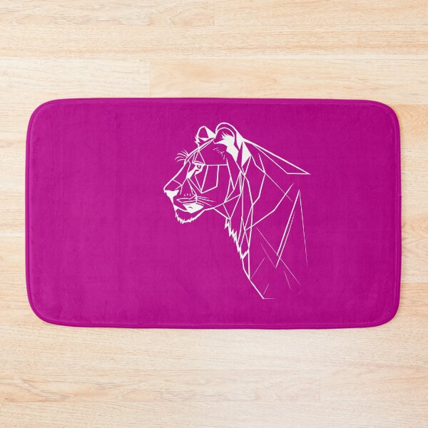 Item preview, White Line Lioness Violet Pink BG designed and sold by DiscoGypsyFish.