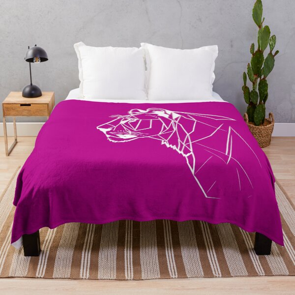 Item preview, White Line Lioness Violet Pink BG designed and sold by DiscoGypsyFish.
