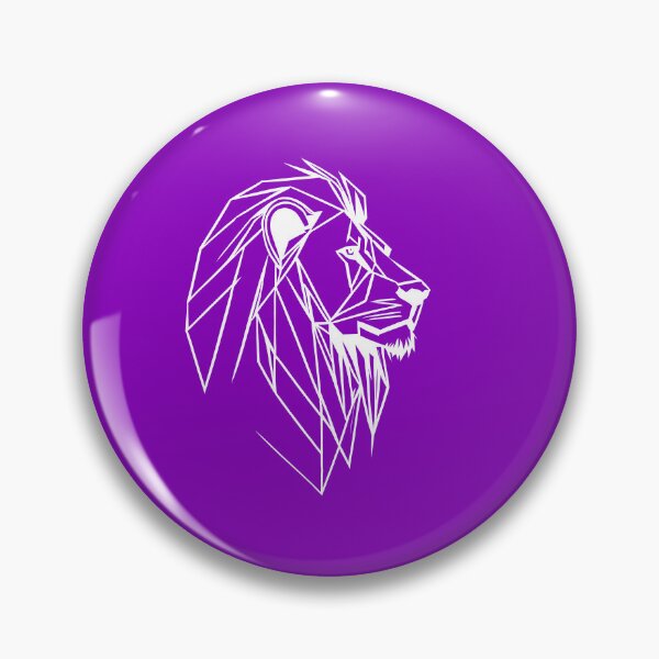 Item preview, White Line Lion Violet Purple BG designed and sold by DiscoGypsyFish.