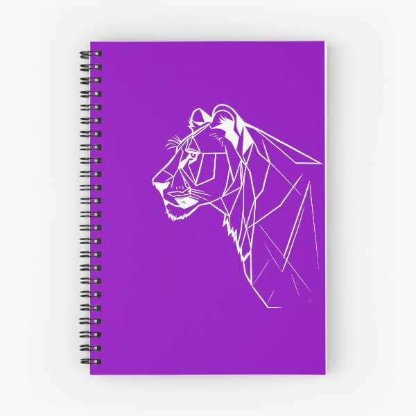 Item preview, White Line Lioness Violet Purple BG designed and sold by DiscoGypsyFish.