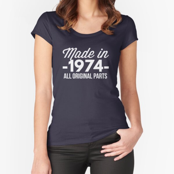 Memories 1974 Vintage Shirts 47th Birthday Top for Womens Respect Short Sleeve Casual Crewneck Tops T-Shirts 