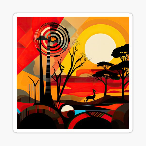 Item preview, African Savanna Bauhaus Design designed and sold by ArtificialGenes.