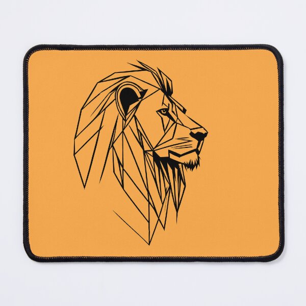 Item preview, Black Line Lion Yellow Orange BG designed and sold by DiscoGypsyFish.