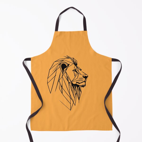 Item preview, Black Line Lion Yellow Orange BG designed and sold by DiscoGypsyFish.
