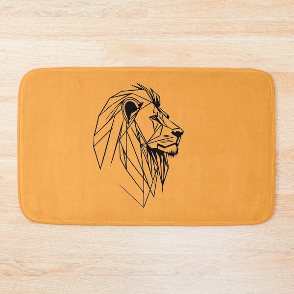 Item preview, Black Line Lion Yellow Orange BG designed and sold by DiscoGypsyFish.
