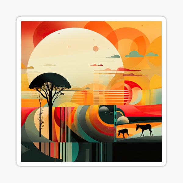 Item preview, African Savanna Bauhaus Design designed and sold by ArtificialGenes.