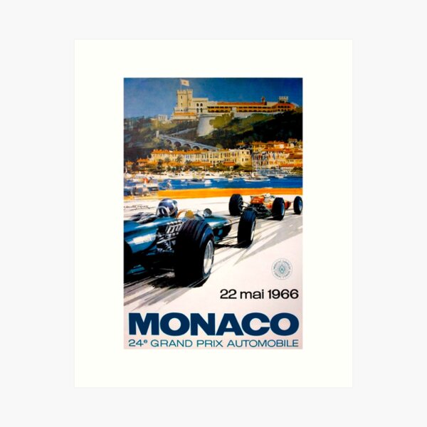 Item preview, MONACO GRAND PRIX; Vintage 1966 Auto Racing Print designed and sold by posterbobs.